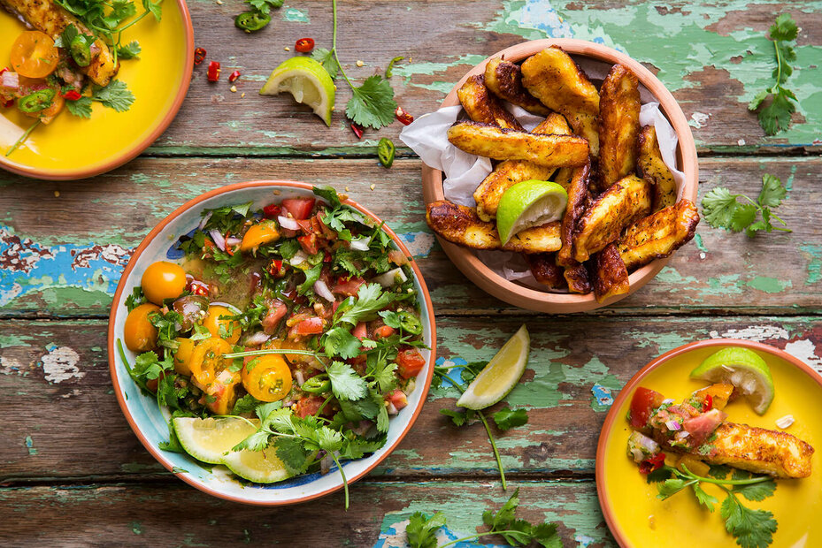 VICKIE DE BEER - HALLOUMI FRIES WITH A ZINGY MEXICAN SALSA