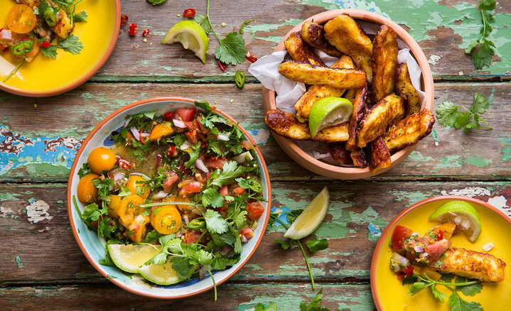 VICKIE DE BEER - HALLOUMI FRIES WITH A ZINGY MEXICAN SALSA