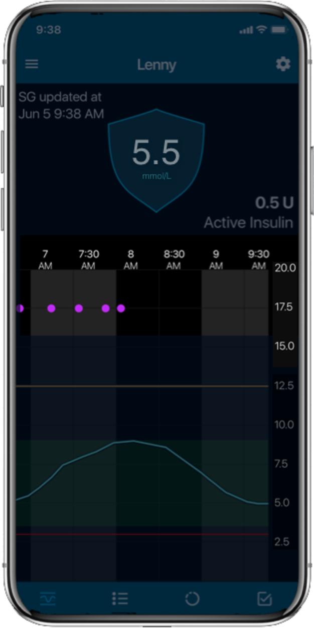 Amount of insulin being delivered
