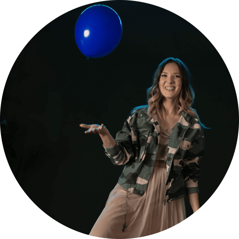Woman with a blue balloon woman-with-a-blue-balloon